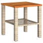 vidaXL Mesa de jardín ratán sintético madera acacia beige 40x40x42 cm vidaXL Mesa de jardín ratán sintético madera acacia beige 40x40x42 cm