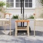 vidaXL Mesa de jardín ratán sintético madera acacia beige 40x40x42 cm vidaXL Mesa de jardín ratán sintético madera acacia beige 40x40x42 cm