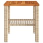 vidaXL Mesa de jardín ratán sintético madera acacia beige 40x40x42 cm vidaXL Mesa de jardín ratán sintético madera acacia beige 40x40x42 cm