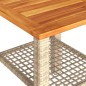 vidaXL Mesa de jardín ratán sintético madera acacia beige 40x40x42 cm vidaXL Mesa de jardín ratán sintético madera acacia beige 40x40x42 cm