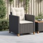vidaXL Silla de jardín con cojines ratán sintético negro vidaXL Silla de jardín con cojines ratán sintético negro