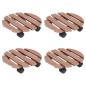 vidaXL Soportes con ruedas para plantas 4 uds marrón WPC Ø30x7,5 cm vidaXL Soportes con ruedas para plantas 4 uds marrón WPC Ø30x7,5 cm