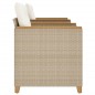 vidaXL Mesita y sillas con cojines 3 pzas ratán PE madera acacia beige vidaXL Mesita y sillas con cojines 3 pzas ratán PE madera acacia beige