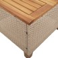 vidaXL Mesita y sillas con cojines 3 pzas ratán PE madera acacia beige vidaXL Mesita y sillas con cojines 3 pzas ratán PE madera acacia beige