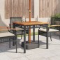 vidaXL Mesa de jardín ratán sintético madera acacia negro 80x80x75 cm vidaXL Mesa de jardín ratán sintético madera acacia negro 80x80x75 cm