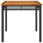 vidaXL Mesa de jardín ratán sintético madera acacia negro 80x80x75 cm vidaXL Mesa de jardín ratán sintético madera acacia negro 80x80x75 cm
