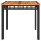 vidaXL Mesa de jardín ratán sintético madera acacia negro 80x80x75 cm vidaXL Mesa de jardín ratán sintético madera acacia negro 80x80x75 cm