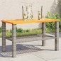 vidaXL Mesa de jardín ratán sintético madera acacia gris 70x38x42 cm vidaXL Mesa de jardín ratán sintético madera acacia gris 70x38x42 cm