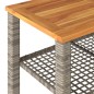vidaXL Mesa de jardín ratán sintético madera acacia gris 70x38x42 cm vidaXL Mesa de jardín ratán sintético madera acacia gris 70x38x42 cm