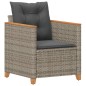 vidaXL Sillón de jardín con cojines ratán sintético gris vidaXL Sillón de jardín con cojines ratán sintético gris