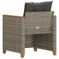 vidaXL Sillón de jardín con cojines ratán sintético gris vidaXL Sillón de jardín con cojines ratán sintético gris