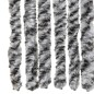 vidaXL Cortina antimoscas chenilla gris negro y blanco 56x185 cm vidaXL Cortina antimoscas chenilla gris negro y blanco 56x185 cm