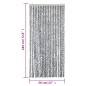 vidaXL Cortina antimoscas chenilla gris negro y blanco 56x185 cm vidaXL Cortina antimoscas chenilla gris negro y blanco 56x185 cm