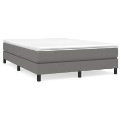 vidaXL Cama box spring con colchón tela gris oscuro 140x190 cm