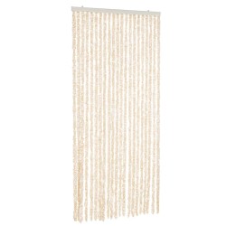 vidaXL Cortina antimoscas chenilla beige y blanco 100x230 cm