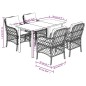 vidaXL Set comedor de jardín 5 pzas cojines ratán sintético gris claro vidaXL Set comedor de jardín 5 pzas cojines ratán sintético gris claro