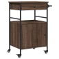 vidaXL Carrito de cocina madera ingeniería marrón roble 56x43x89,5 cm vidaXL Carrito de cocina madera ingeniería marrón roble 56x43x89,5 cm