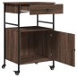 vidaXL Carrito de cocina madera ingeniería marrón roble 56x43x89,5 cm vidaXL Carrito de cocina madera ingeniería marrón roble 56x43x89,5 cm