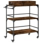 vidaXL Carrito cocina madera ingeniería roble ahumado 81,5x41x92,5 cm vidaXL Carrito cocina madera ingeniería roble ahumado 81,5x41x92,5 cm