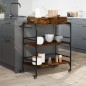 vidaXL Carrito cocina madera ingeniería roble ahumado 81,5x41x92,5 cm vidaXL Carrito cocina madera ingeniería roble ahumado 81,5x41x92,5 cm
