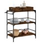 vidaXL Carrito cocina madera ingeniería roble ahumado 81,5x41x92,5 cm vidaXL Carrito cocina madera ingeniería roble ahumado 81,5x41x92,5 cm
