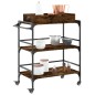 vidaXL Carrito cocina madera ingeniería roble ahumado 81,5x41x92,5 cm vidaXL Carrito cocina madera ingeniería roble ahumado 81,5x41x92,5 cm
