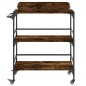 vidaXL Carrito cocina madera ingeniería roble ahumado 81,5x41x92,5 cm vidaXL Carrito cocina madera ingeniería roble ahumado 81,5x41x92,5 cm