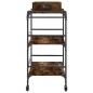vidaXL Carrito cocina madera ingeniería roble ahumado 81,5x41x92,5 cm vidaXL Carrito cocina madera ingeniería roble ahumado 81,5x41x92,5 cm