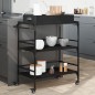 vidaXL Carrito de cocina de madera de ingeniería negro 81,5x41x92,5 cm vidaXL Carrito de cocina de madera de ingeniería negro 81,5x41x92,5 cm
