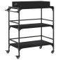vidaXL Carrito de cocina de madera de ingeniería negro 81,5x41x92,5 cm vidaXL Carrito de cocina de madera de ingeniería negro 81,5x41x92,5 cm