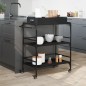 vidaXL Carrito de cocina de madera de ingeniería negro 81,5x41x92,5 cm vidaXL Carrito de cocina de madera de ingeniería negro 81,5x41x92,5 cm