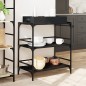 vidaXL Carrito de cocina de madera de ingeniería negro 81,5x41x92,5 cm vidaXL Carrito de cocina de madera de ingeniería negro 81,5x41x92,5 cm