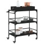 vidaXL Carrito de cocina de madera de ingeniería negro 81,5x41x92,5 cm vidaXL Carrito de cocina de madera de ingeniería negro 81,5x41x92,5 cm
