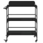vidaXL Carrito de cocina de madera de ingeniería negro 81,5x41x92,5 cm vidaXL Carrito de cocina de madera de ingeniería negro 81,5x41x92,5 cm