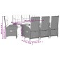 vidaXL Set comedor jardín 9 pzas y cojines ratán sintético gris vidaXL Set comedor jardín 9 pzas y cojines ratán sintético gris