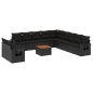 vidaXL Set de sofás de jardín 12 piezas cojines ratán sintético negro vidaXL Set de sofás de jardín 12 piezas cojines ratán sintético negro