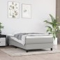 vidaXL Cama box spring con colchón tela gris claro 100x200 cm vidaXL Cama box spring con colchón tela gris claro 100x200 cm