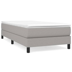 vidaXL Cama box spring con colchón tela gris claro 100x200 cm