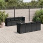 vidaXL Set de sofás de jardín 8 piezas y cojines ratán sintético negro vidaXL Set de sofás de jardín 8 piezas y cojines ratán sintético negro