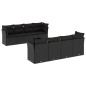 vidaXL Set de sofás de jardín 8 piezas y cojines ratán sintético negro vidaXL Set de sofás de jardín 8 piezas y cojines ratán sintético negro