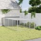 vidaXL Caseta perros con corral acero galvanizado gris 197x396x110 cm vidaXL Caseta perros con corral acero galvanizado gris 197x396x110 cm