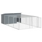vidaXL Caseta perros con corral acero galvanizado gris 197x396x110 cm vidaXL Caseta perros con corral acero galvanizado gris 197x396x110 cm