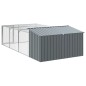 vidaXL Caseta perros con corral acero galvanizado gris 197x396x110 cm vidaXL Caseta perros con corral acero galvanizado gris 197x396x110 cm