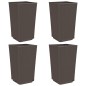 vidaXL Jardineras 4 unidades PP marrón 32,5x32,5x57 cm vidaXL Jardineras 4 unidades PP marrón 32,5x32,5x57 cm