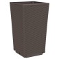 vidaXL Jardineras 4 unidades PP marrón 32,5x32,5x57 cm vidaXL Jardineras 4 unidades PP marrón 32,5x32,5x57 cm