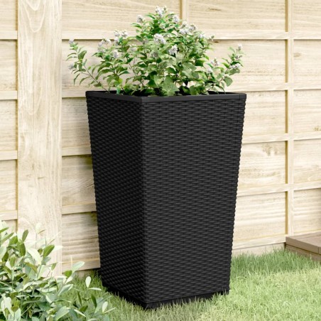 vidaXL Jardineras 2 unidades PP negro 32,5x32,5x57 cm