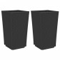 vidaXL Jardineras 2 unidades PP negro 32,5x32,5x57 cm vidaXL Jardineras 2 unidades PP negro 32,5x32,5x57 cm