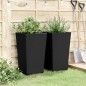 vidaXL Jardineras 2 unidades PP negro 32,5x32,5x57 cm vidaXL Jardineras 2 unidades PP negro 32,5x32,5x57 cm