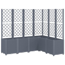 vidaXL Jardinera con enrejado PP gris 160x120x140 cm