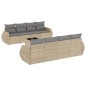 vidaXL Set de sofás de jardín 9 pzas con cojines ratán sintético beige